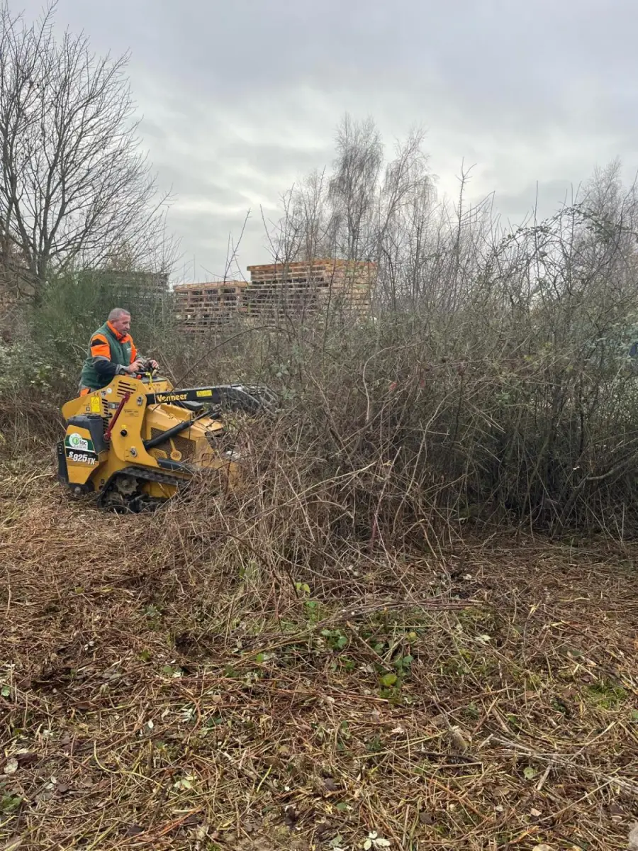 Matériel de débroussaillage sur chantier